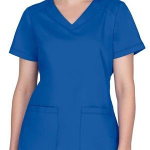 Women’s Healing Hands Small Royal Blue Scrub Top